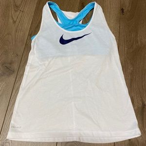 White Nike tank top with attached bra